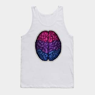 Large Bisexual Pride Flag Colored Brain Vector Tank Top